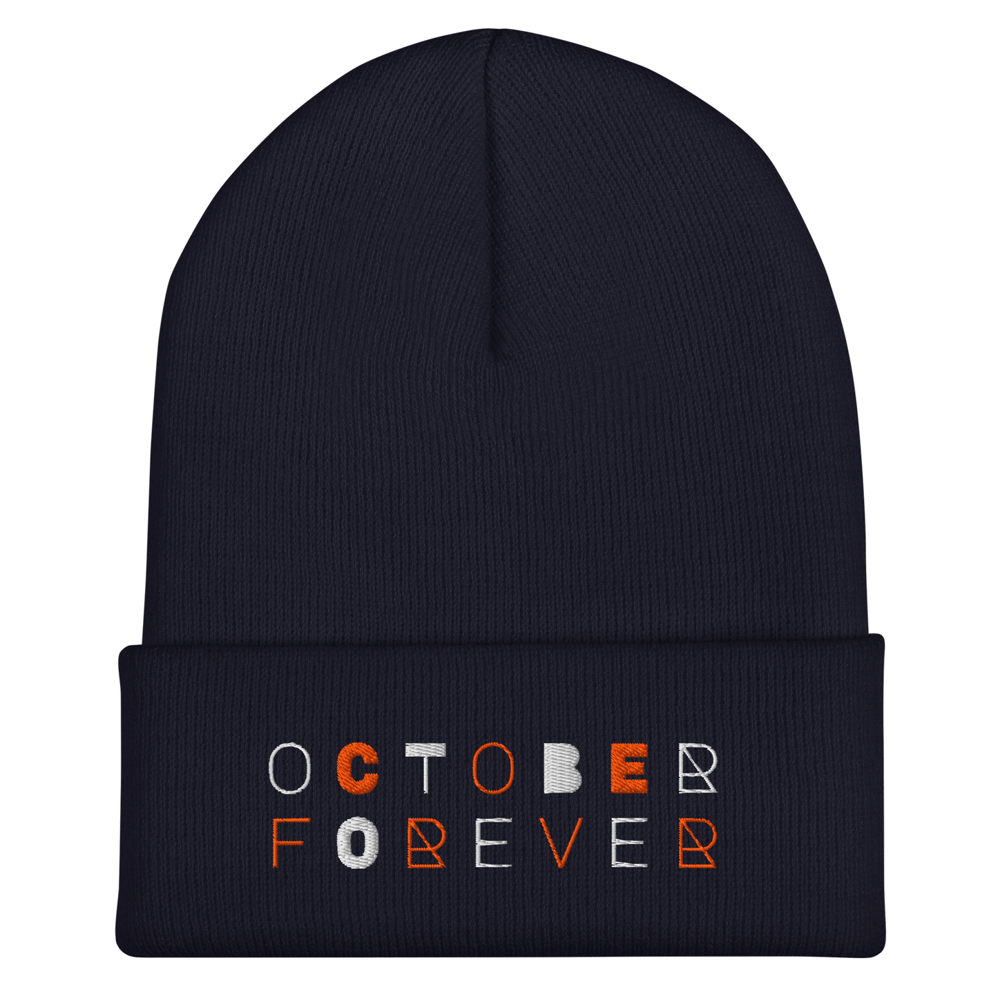 October Forever Embroidered Cuffed Beanie