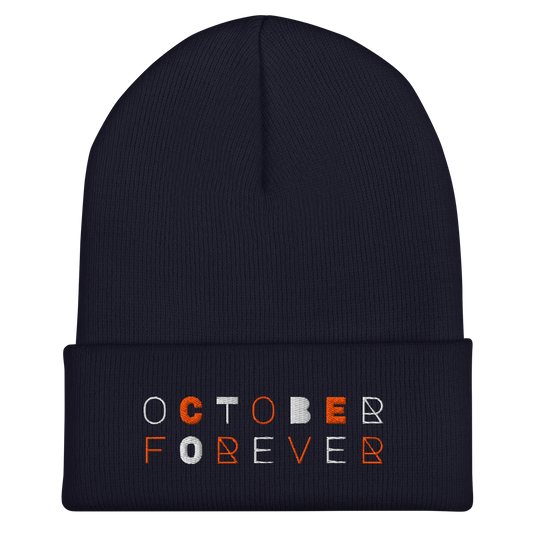 October Forever Embroidered Cuffed Beanie
