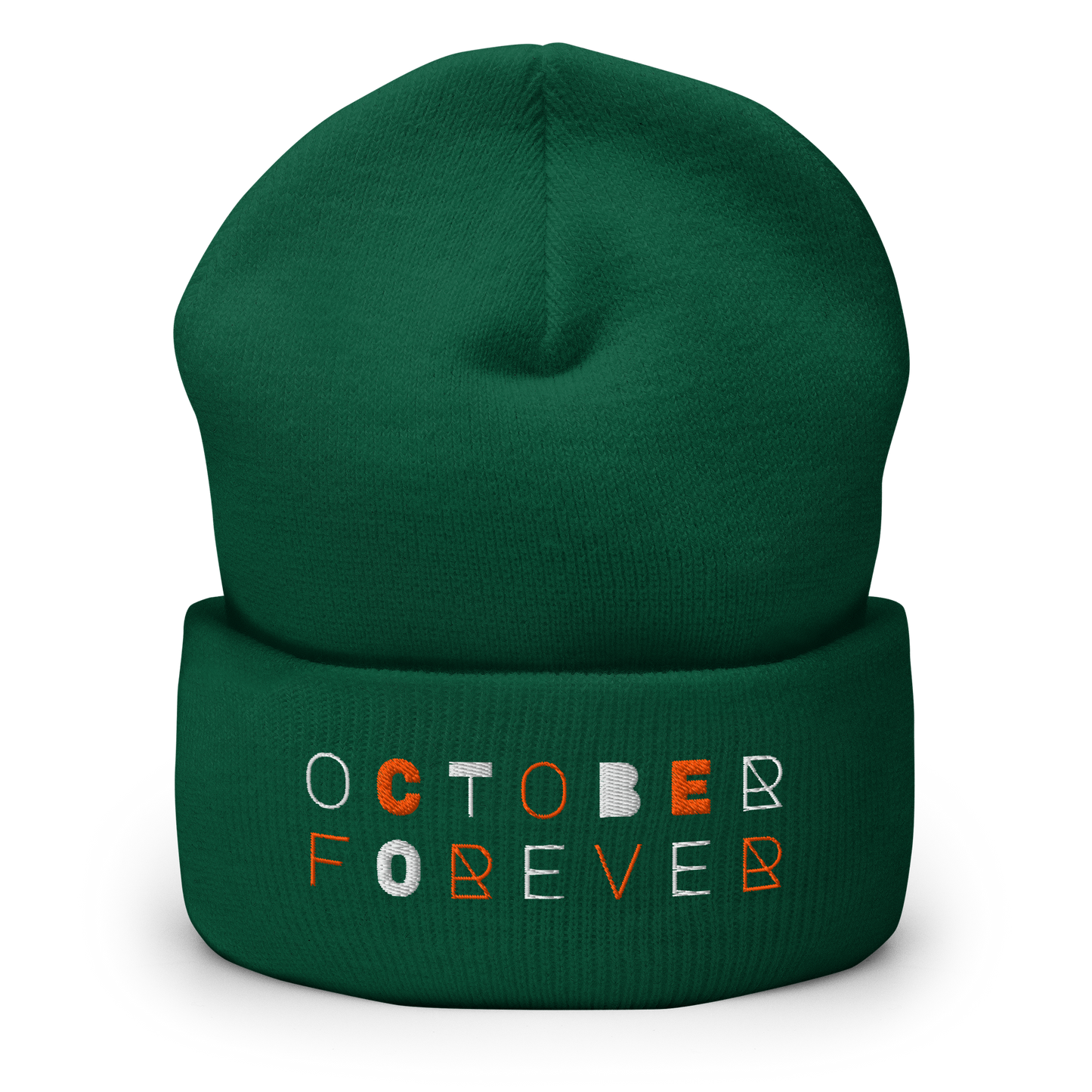 October Forever Embroidered Cuffed Beanie