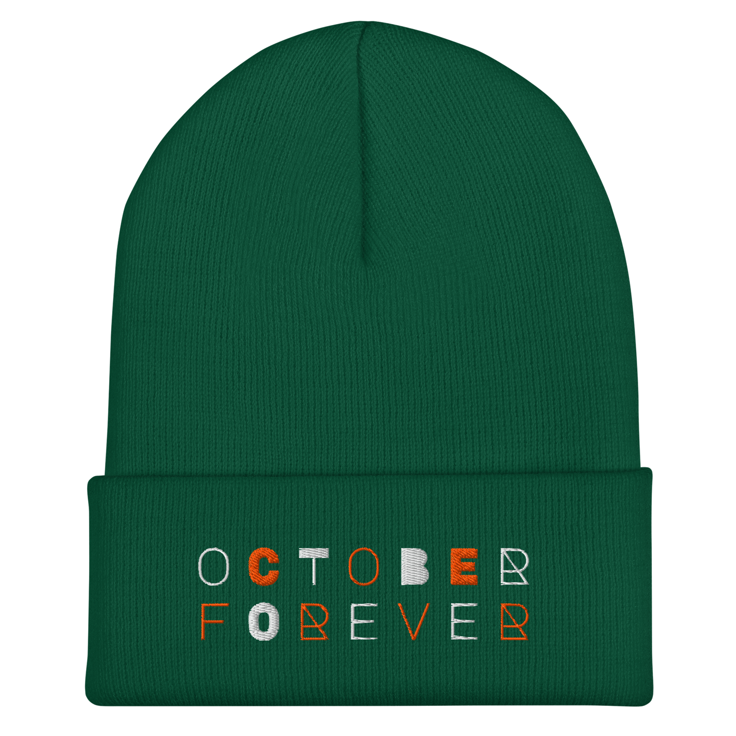 October Forever Embroidered Cuffed Beanie